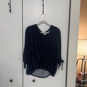 Daytrip Dark Blue Blouse with Pattern
